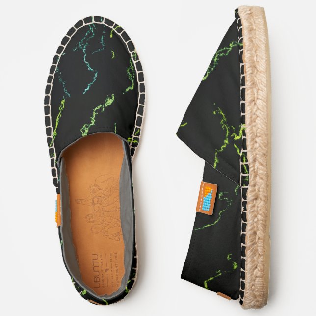 Bright Green Marble  Espadrilles (Side)