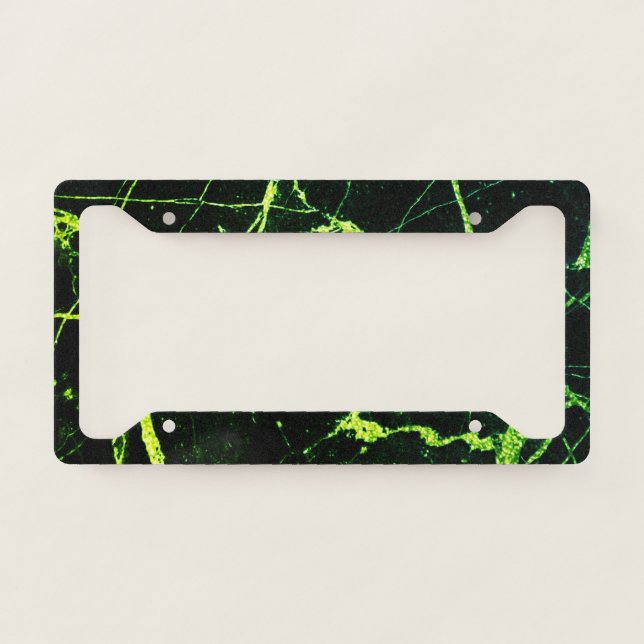 Bright Green Marble  License Plate Frame (Front)