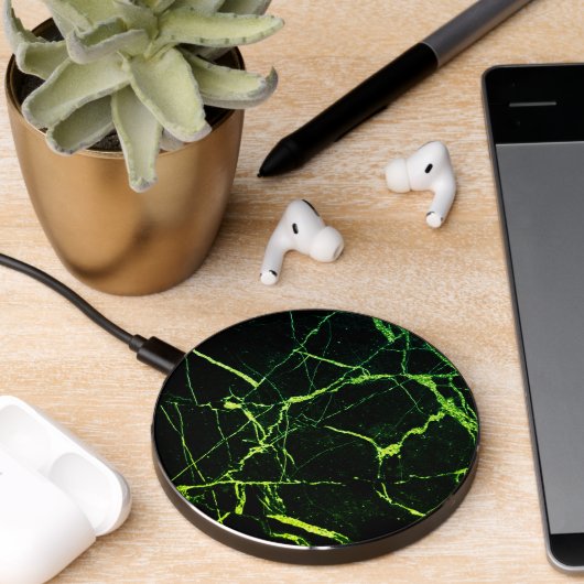 Bright Green Marble  Wireless Charger (Desk 2)