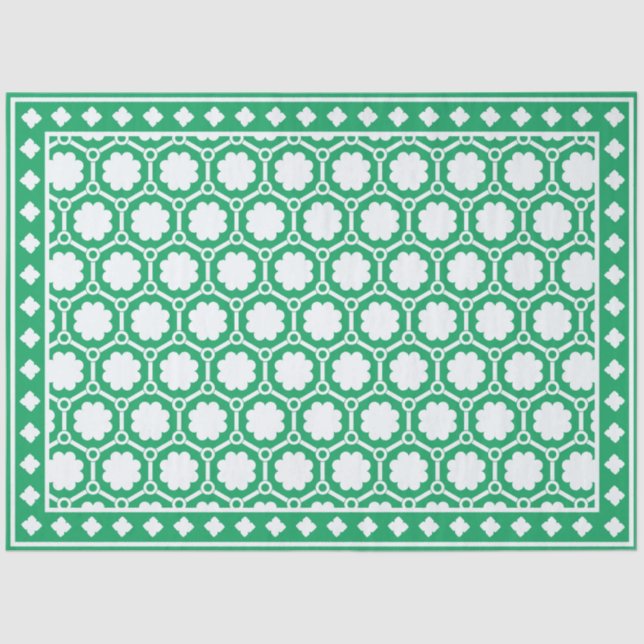Bright Green Modern Bone Inlay Decoupage Paper (Front)