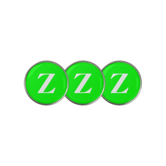 Bright Green Monogram Golf Ball Markers (3 Up)