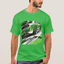 Bright Green Muscle Car Guy Turbo Sports Race Car T-Shirt