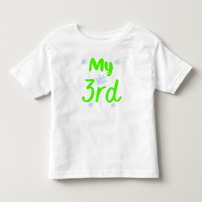 Bright Green My 3rd Three Year Birthday Toddler T-shirt (Front)