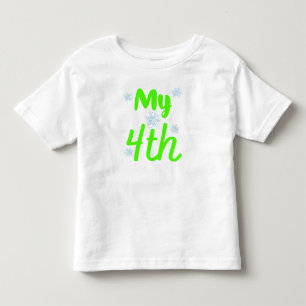 Bright Green My 4th Four Year Birthday Toddler T-shirt