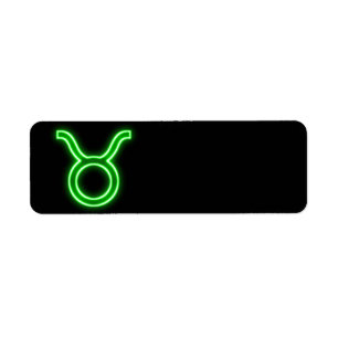 Bright Green Neon - Taurus the Bull Star Sign Label