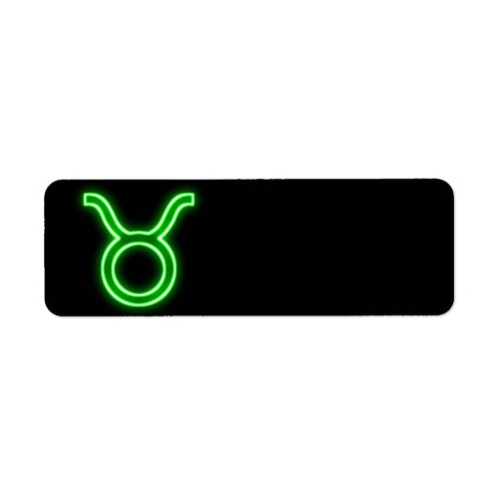 Bright Green Neon _ Taurus the Bull Star Sign Label