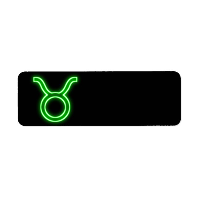 Bright Green Neon - Taurus the Bull Star Sign Label (Front)