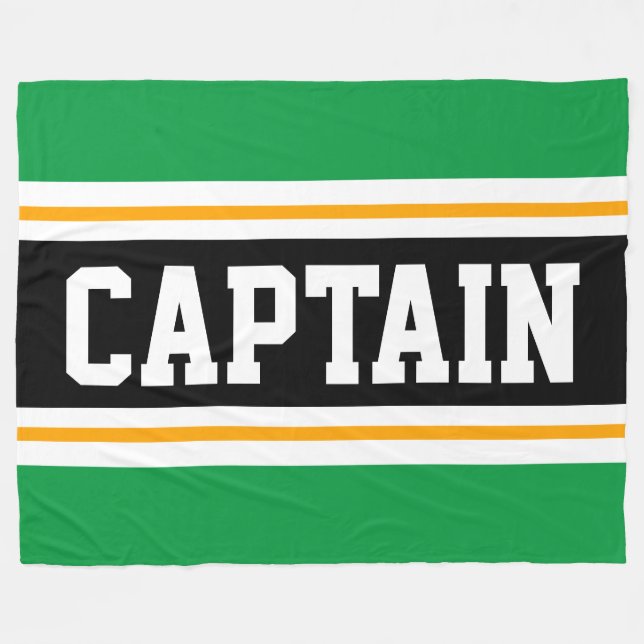Bright Green Orange Black CAPTAIN Racing Stripes Fleece Blanket (Front (Horizontal))