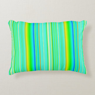 Bright green original vertical striped accent pillow