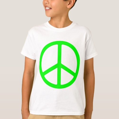 Bright Green Peace Sign T_Shirt