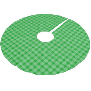 Bright Green Plaid Brushed Polyester Tree Skirt