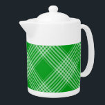 Bright Green Plaid Checked Pattern Teapot<br><div class="desc">Classic bright green plaid pattern.</div>