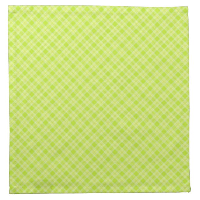 Bright green plaid cloth napkin (Front)