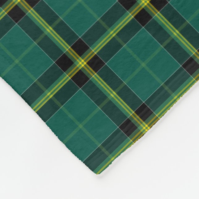 Bright Green Plaid Duffy Tartan Fleece Blanket (Corner)