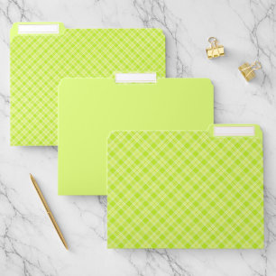 Bright green plaid file folder
