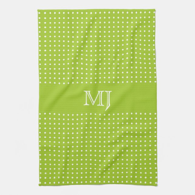 Bright & Green Polkadot Pattern Towel (Vertical)