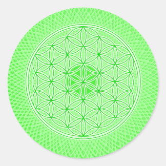 Bright Green Psychedelic Sacred Geometry Mandala Classic Round Sticker