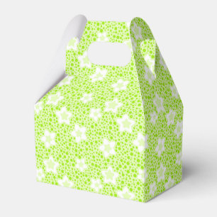 Bright green retro polka dots with floral pattern  favor boxes