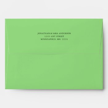 Bright Green Return Address 5x7 A7  Envelope by daisylin712 at Zazzle