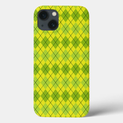 Bright green Scottish Tartan_Pattern iPhone 13 Case