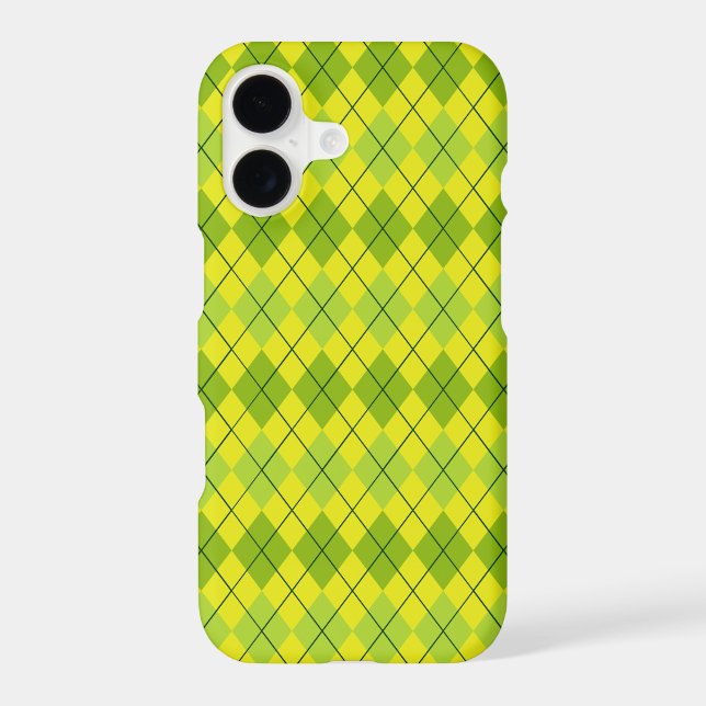 Bright green Scottish Tartan-Pattern Iphone Case (Back)