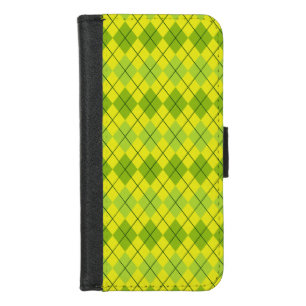 Bright green Scottish Tartan-Pattern iPhone 8/7 Wallet Case