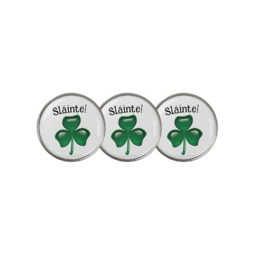 Bright Green Shamrock Slaint Golf Ball Marker