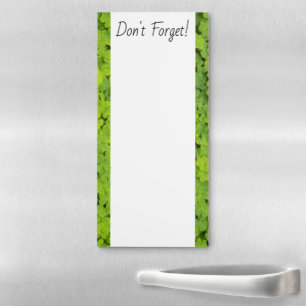 Bright Green Shamrocks Floral Magnetic Notepad