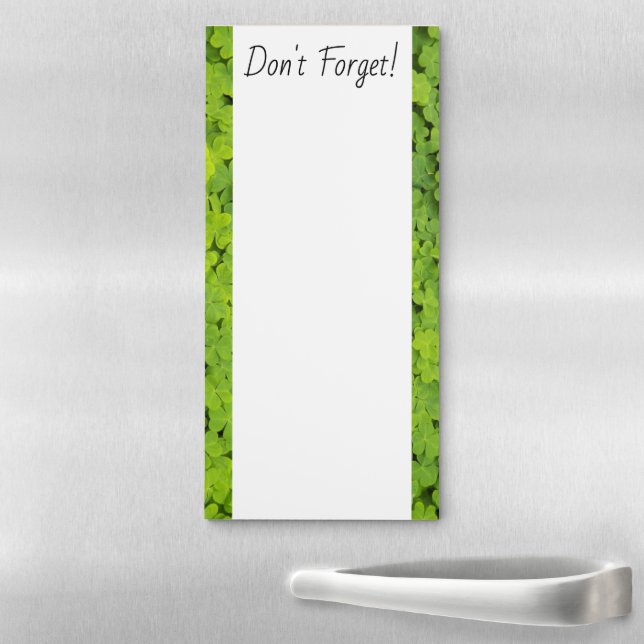Bright Green Shamrocks Floral Magnetic Notepad (In Situ)