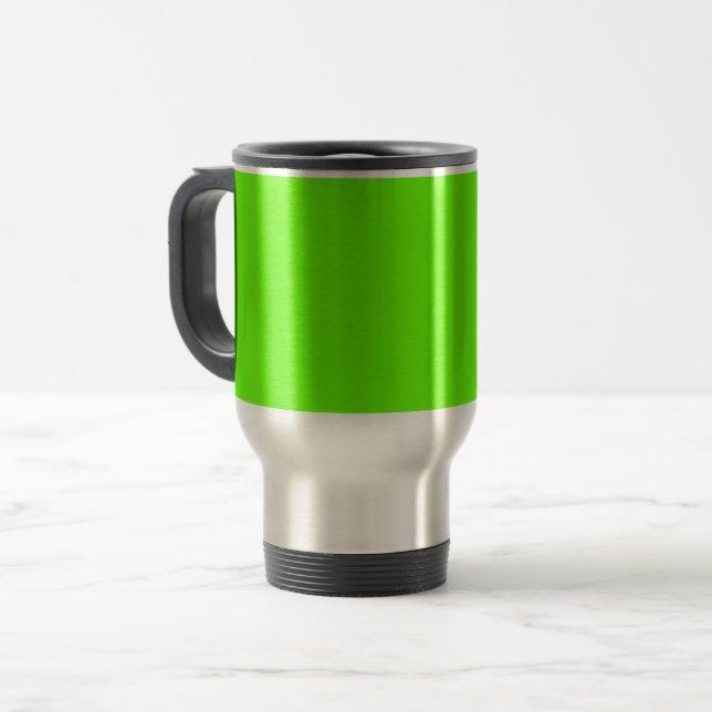 Bright green (solid color)  travel mug (Front Left)