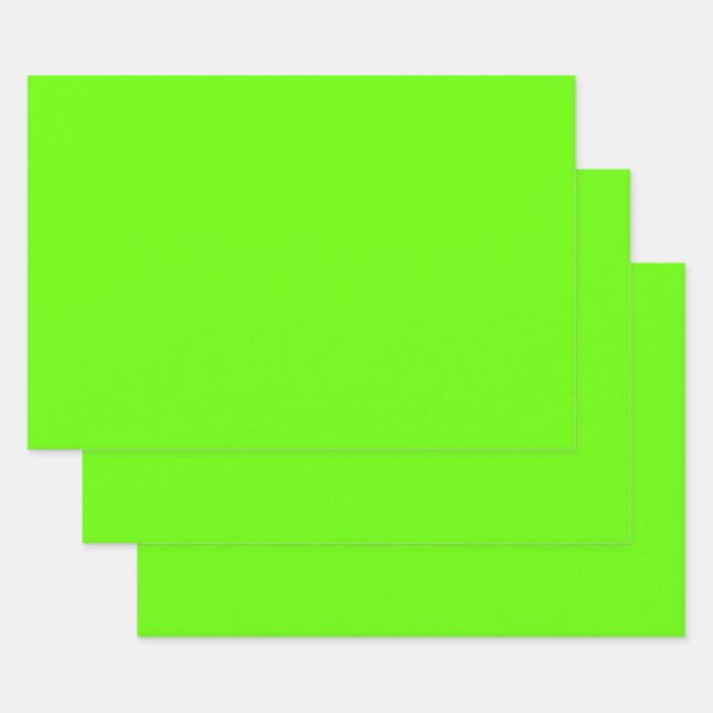 Bright green (solid color)  wrapping paper sheets (Set)