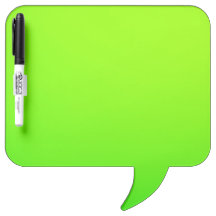 Bright green speech bubble-shaped dry erase board 