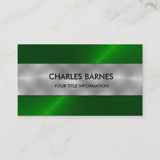 Customizable Bright Green Stainless Steel Business Card
