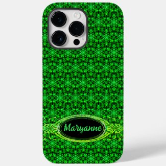 Bright Green Star Jewel Fractal Pattern