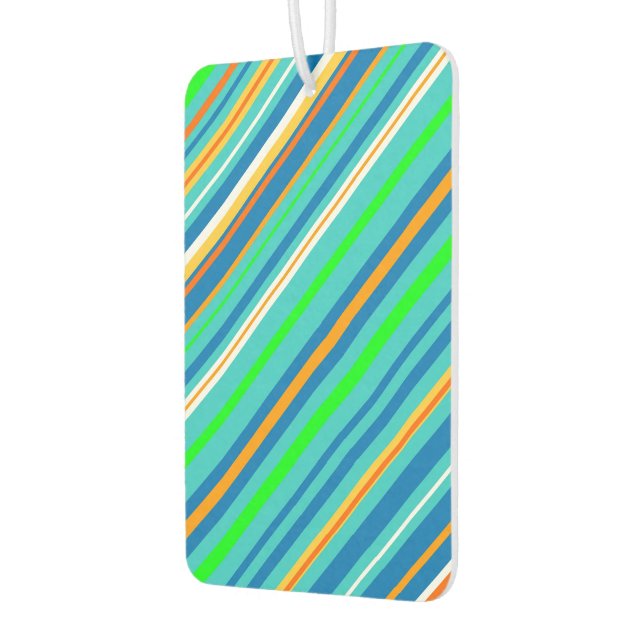 Bright Green Stripes Air Freshener (Left)