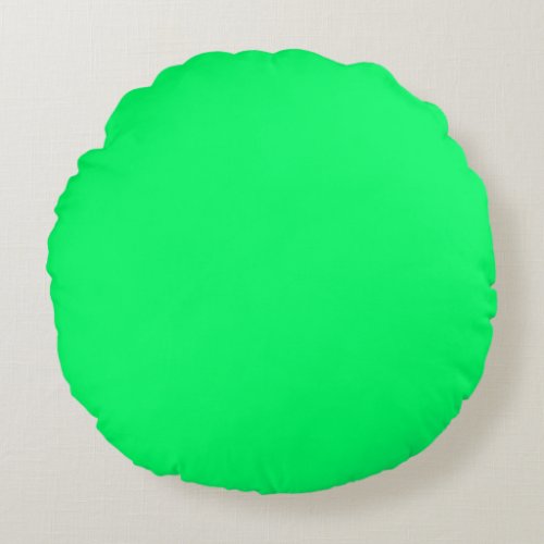 bright green teal solid plain color Custom Round Pillow