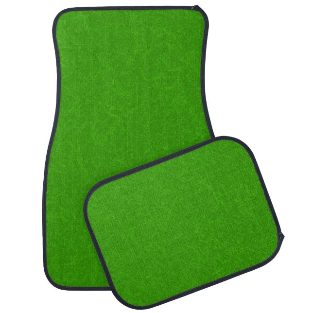 Bright green textured surface  swirling pattern car floor mat (Set)