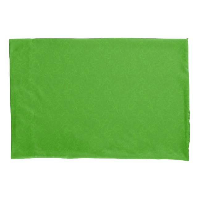 Bright green textured surface  swirling pattern pillow case (Front-Left)