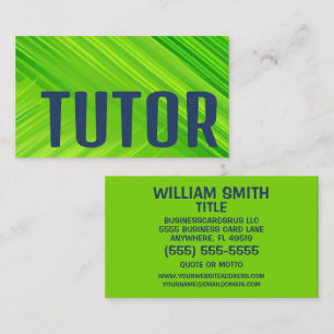 Bright Green Tutor Business Card