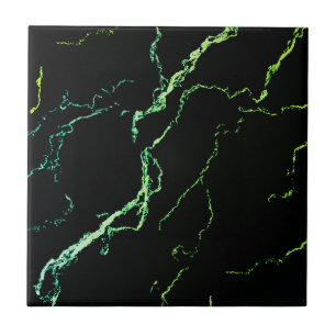 Bright Green Vein Marble Look Ceramic Tile