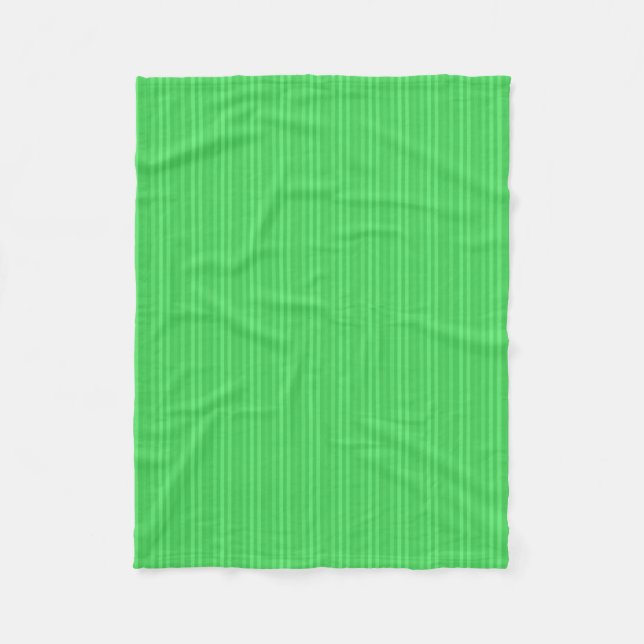 Bright Green Vertical Stripes Pattern Fleece Blanket (Front)