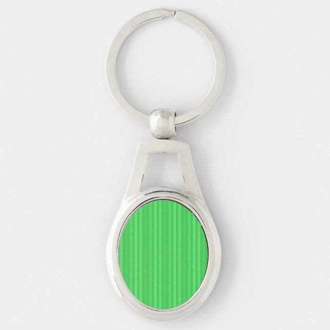 Bright Green Vertical Stripes Pattern Keychain (Front)