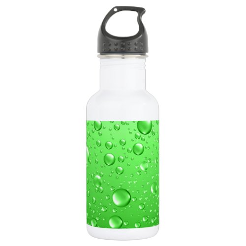 Bright Green Water Droplets Stainless Steel Water Bottle