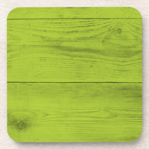 Bright green wood structure as a background textur drink coaster