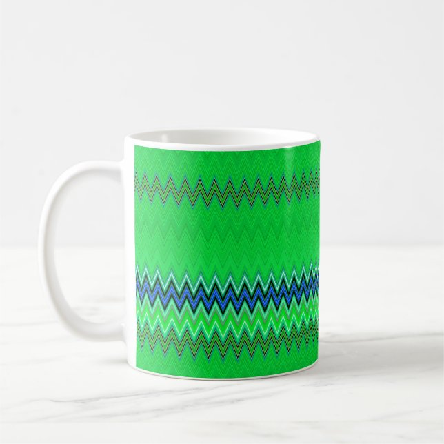 Bright Green Zigzag Coffee Mug (Left)
