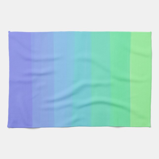 Bright Greens and Blues Gradient Kitchen Towel (Horizontal)