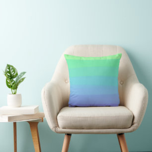 Bright Greens and Blues Gradient Throw Pillow