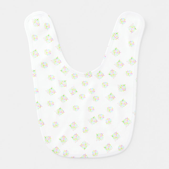 Bright Grid Pattern Welcome Bib (Front)