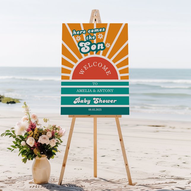 Bright Groovy Here Comes the Son Baby Shower Foam Board (Creator Uploaded)