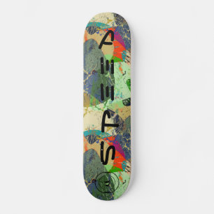 Bright grunge abstract stylish personalized skateboard